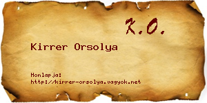 Kirrer Orsolya névjegykártya